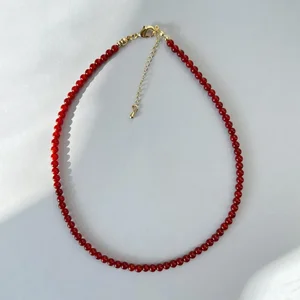 Custom Natural Red Agate Beaded Necklace for Women, a Sophisticated and Stylish Design, Versatile and Unique Clavicle Chain