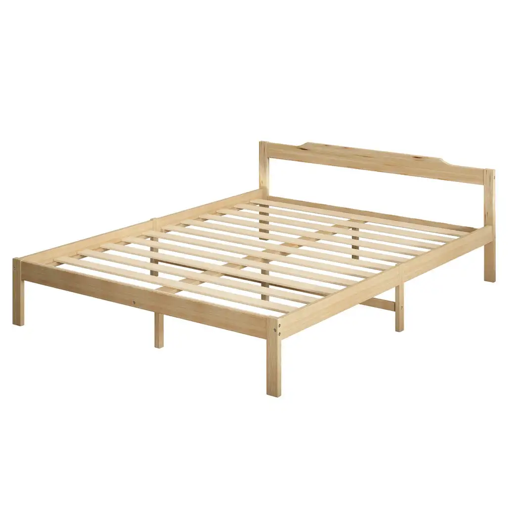Cheap Wooden Bed Frame Queen Size Mattress Base Solid Timber Pine Wood