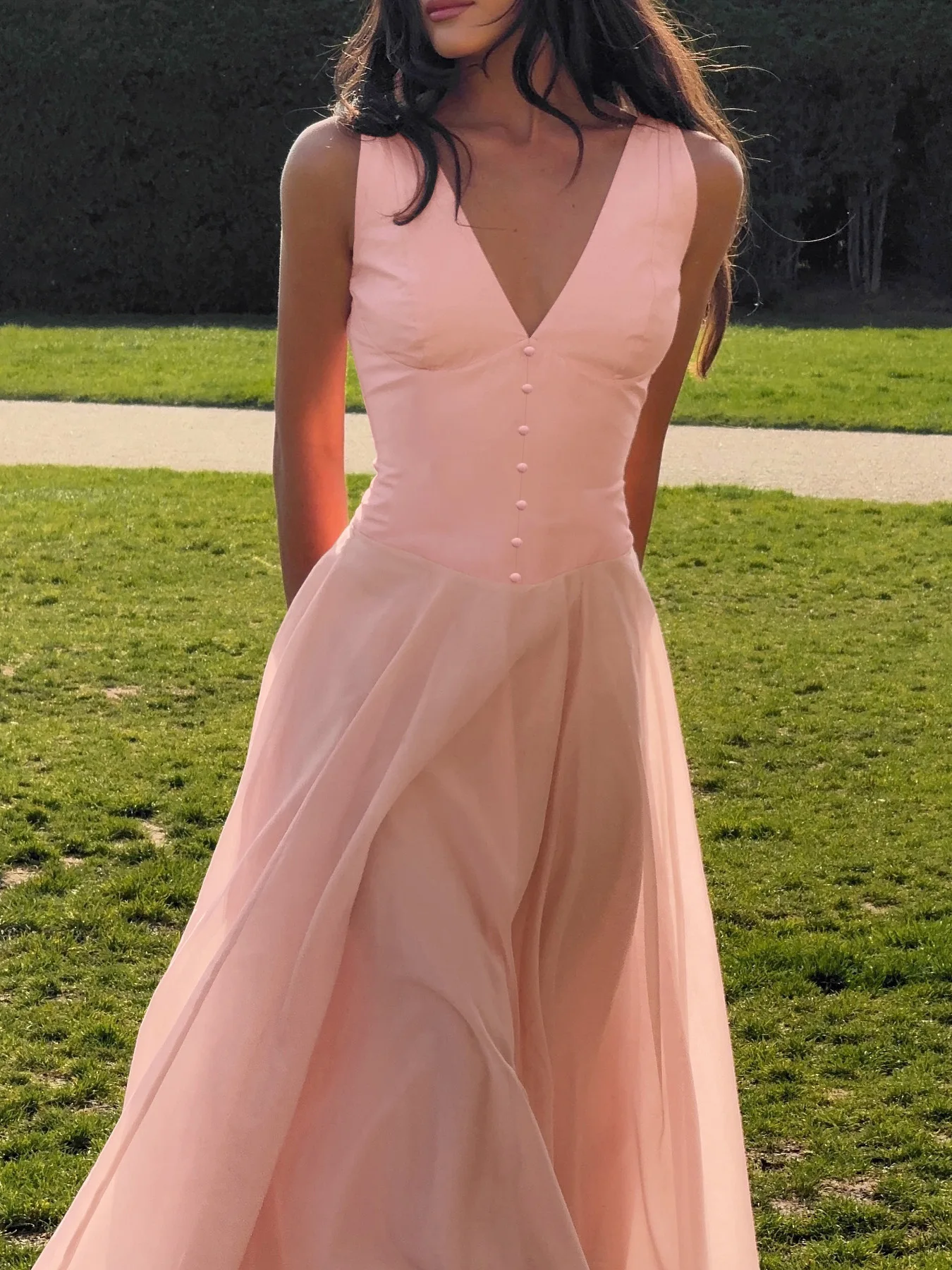 V Neck Dress Sexy Ladies Summer Dresses A-Line Sleeveless Maxi Dresses Women V Neck Dress Sexy Ladies Summer Dresses A-Line Sleeveless Maxi Dresses Women