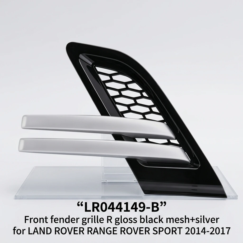 LR044149-B Direct-Fit Front Fender Grille R Gloss Black Mesh+silver ABS for LAND ROVER RANGE ROVER SPORT 2014-2017 Rigenstar