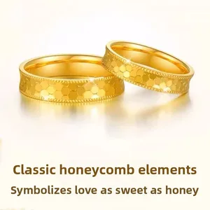 New Couple Engagement Rings 18K Gold-Plated Rhodium-Plated Diamond Bezel Set Fashionable Exquisite Jewelry Wedding Anniversary