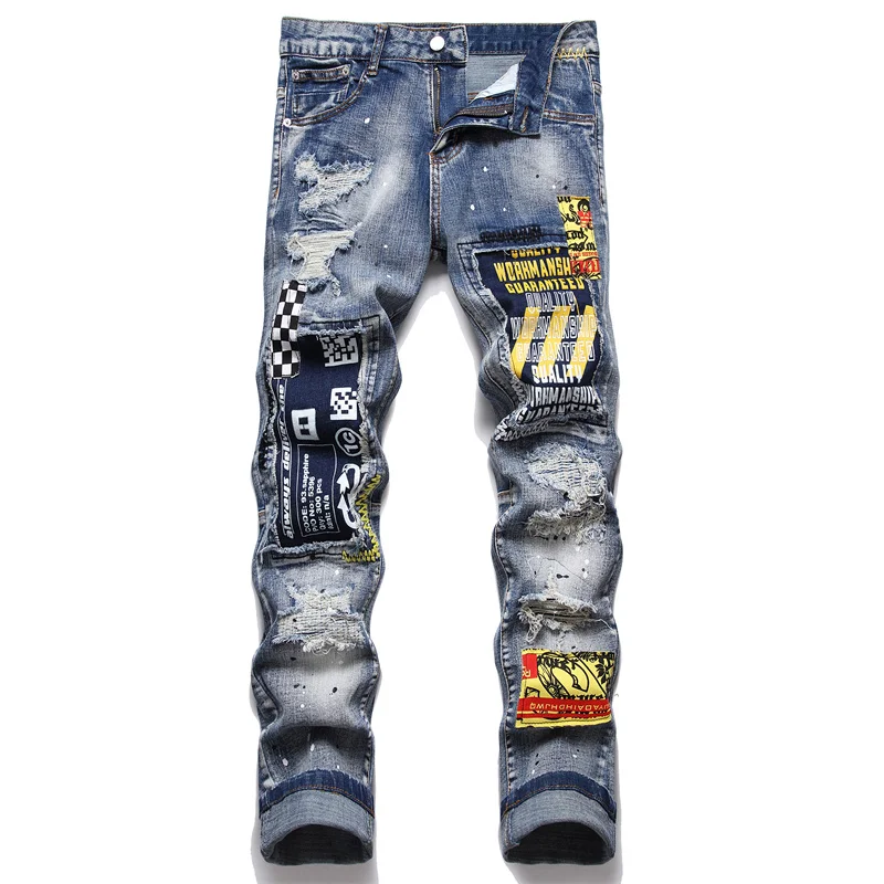 2023 Factory Wholesale High Street Ripped Denim Pants High Quality ...