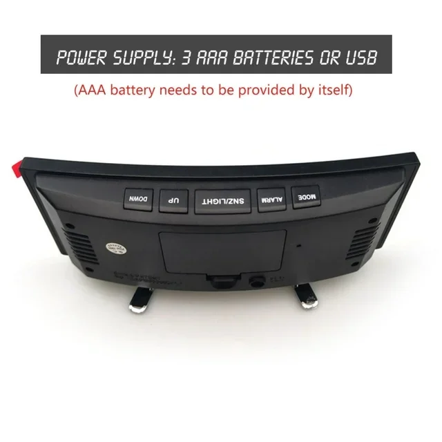 China Home Decor Gift New Creative Large Screen Curved Led Large Display Electronic Calendar Day Digital Mirror Alarm Clock