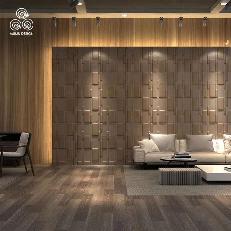 MUMU 3D Embossed Paintable Interior Coating Fluted Decor Textured MDF Colorful Decorative Wood Wall Board Panel