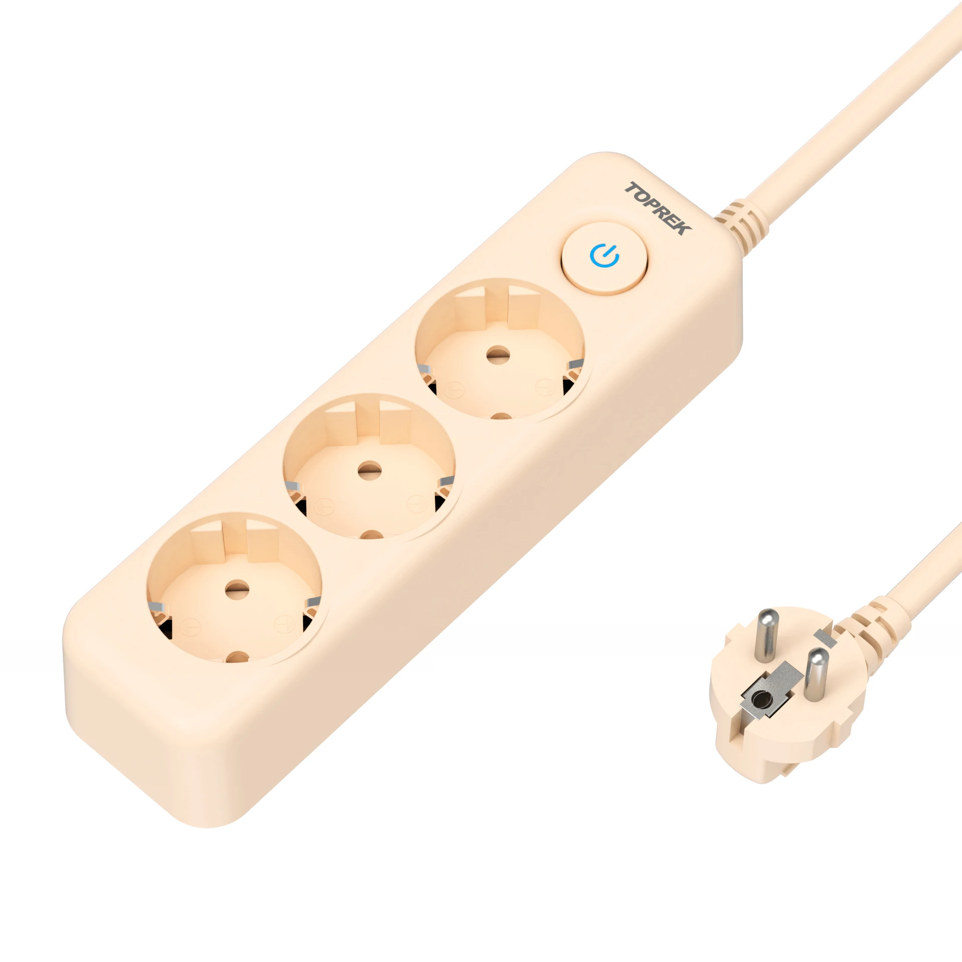 Smart Power Socket Plug EU Power Strip Surge Protector With 3 Outlets  Black White for Europe