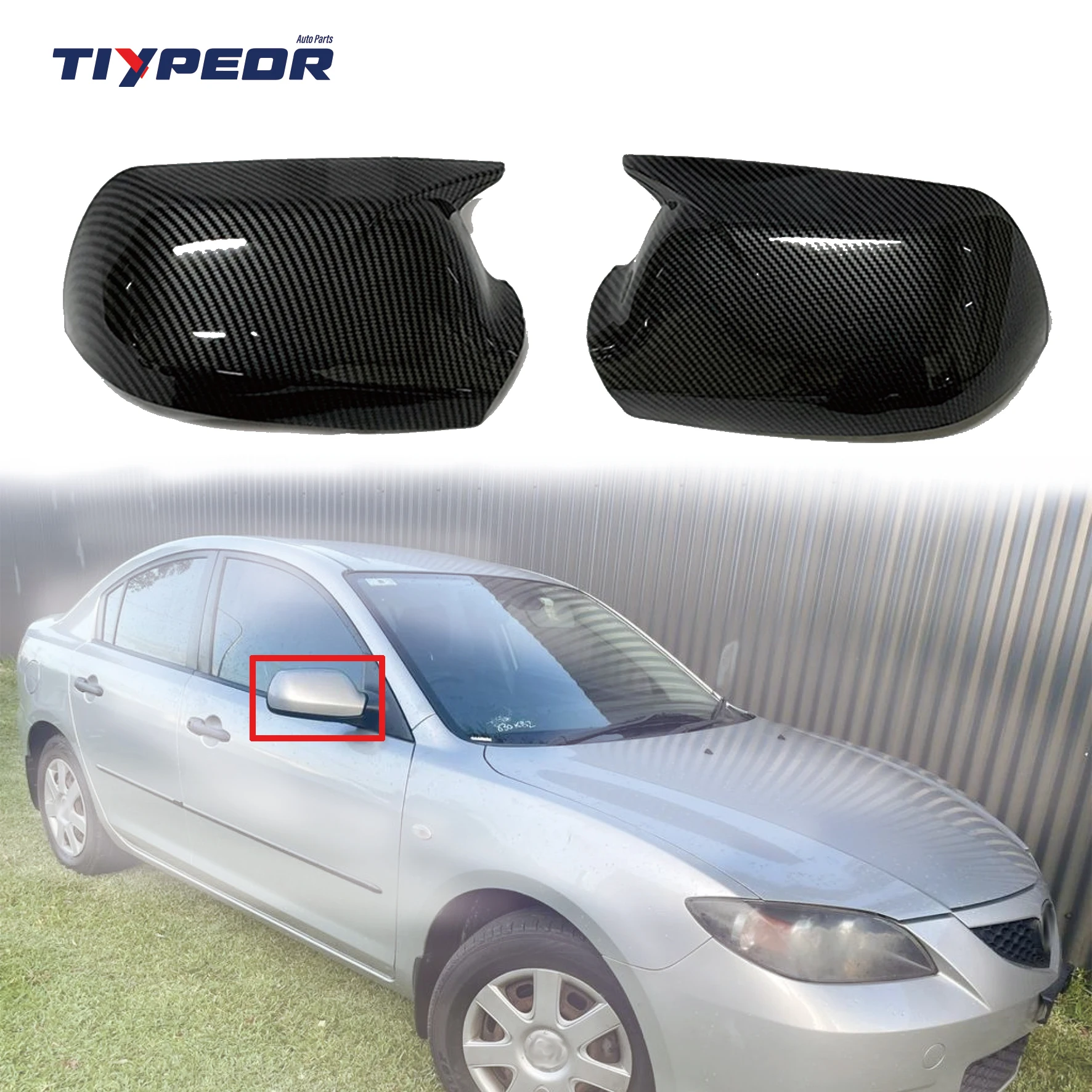 product auto exterior decoration accessories rearview mirror cover parts add on cover for mazda 3 mazda 6 2003   2012-6
