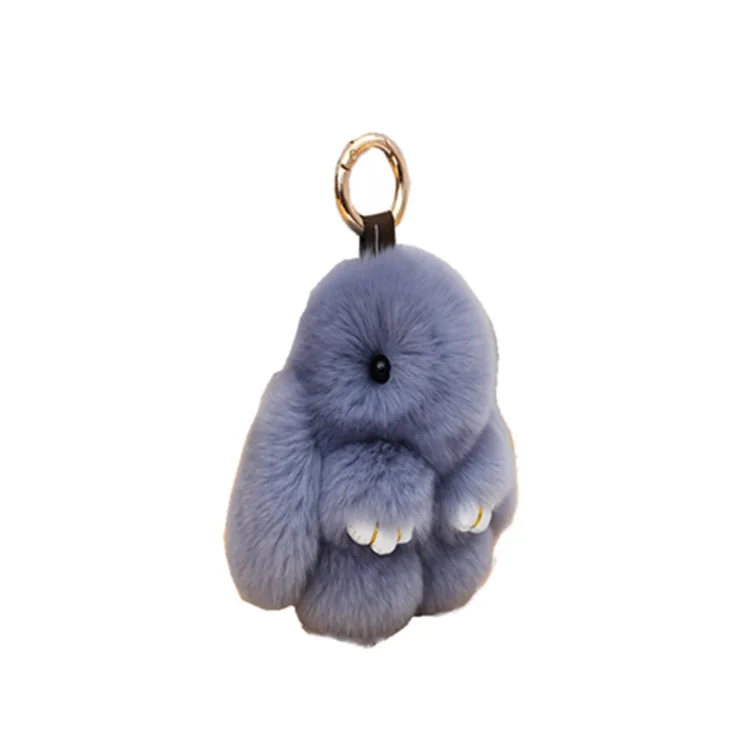 fluffy bunny bag charm