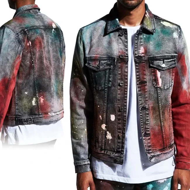 Mezclilla Pintadas Chaquetas De Jean Personalizadas Hombre
