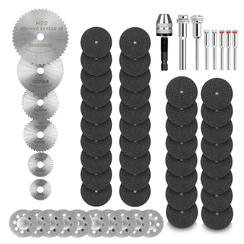 60pcs Diamond Cutting Wheels HSS Circular Saw Blades Die Grinder Metal Wood Cut Off Disc Rotary Tool Drilling Accessories