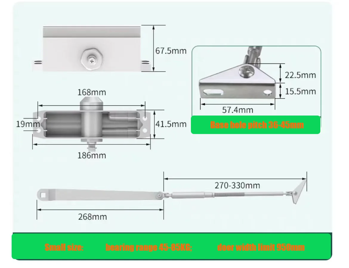 High Quality Hydraulic Concealed Door Closer Automatic Door Accessories