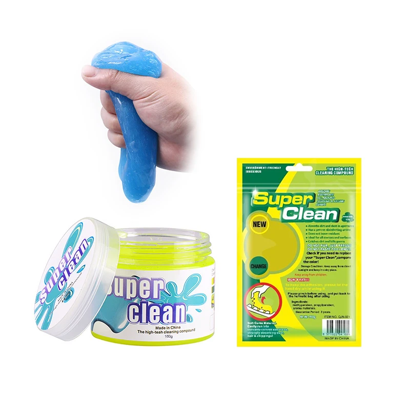 Custom 80g 160g Clean Soft Glue Detailing Magic Super Crystal Mud Earphone and Keyboard Dust Cleaner Car Cleaning Gel