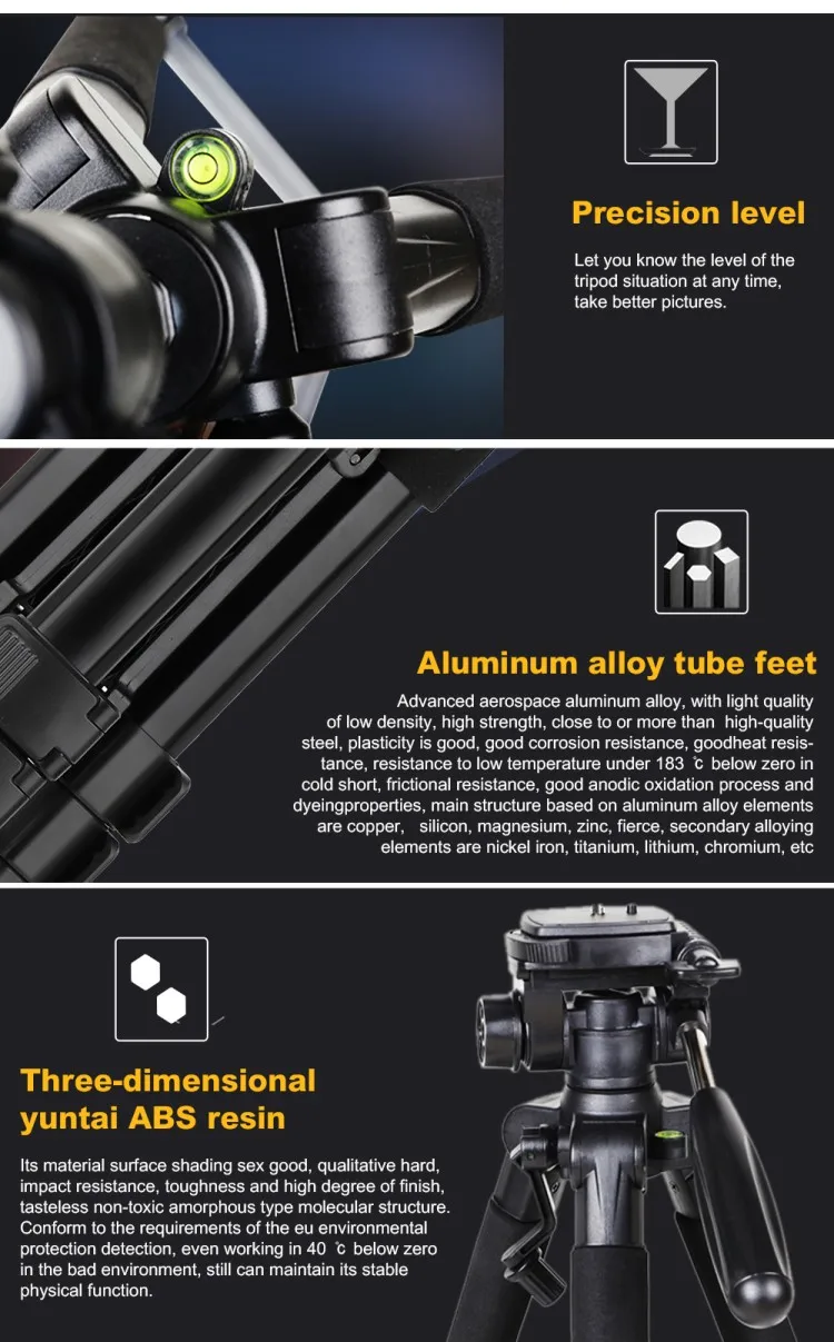 Zomei Q188 Aluminum Professional DSLR Camera Tripod 5-Section Flip Lock Waterproof Shockproof 5KG Load Capacity Portable Bubble