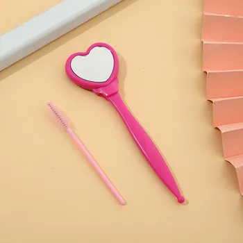 Lovely Eyebrow Razor With Heart-shaped Mirror Eyelash&curler Kit for Eyebrow Trimming and Shaping