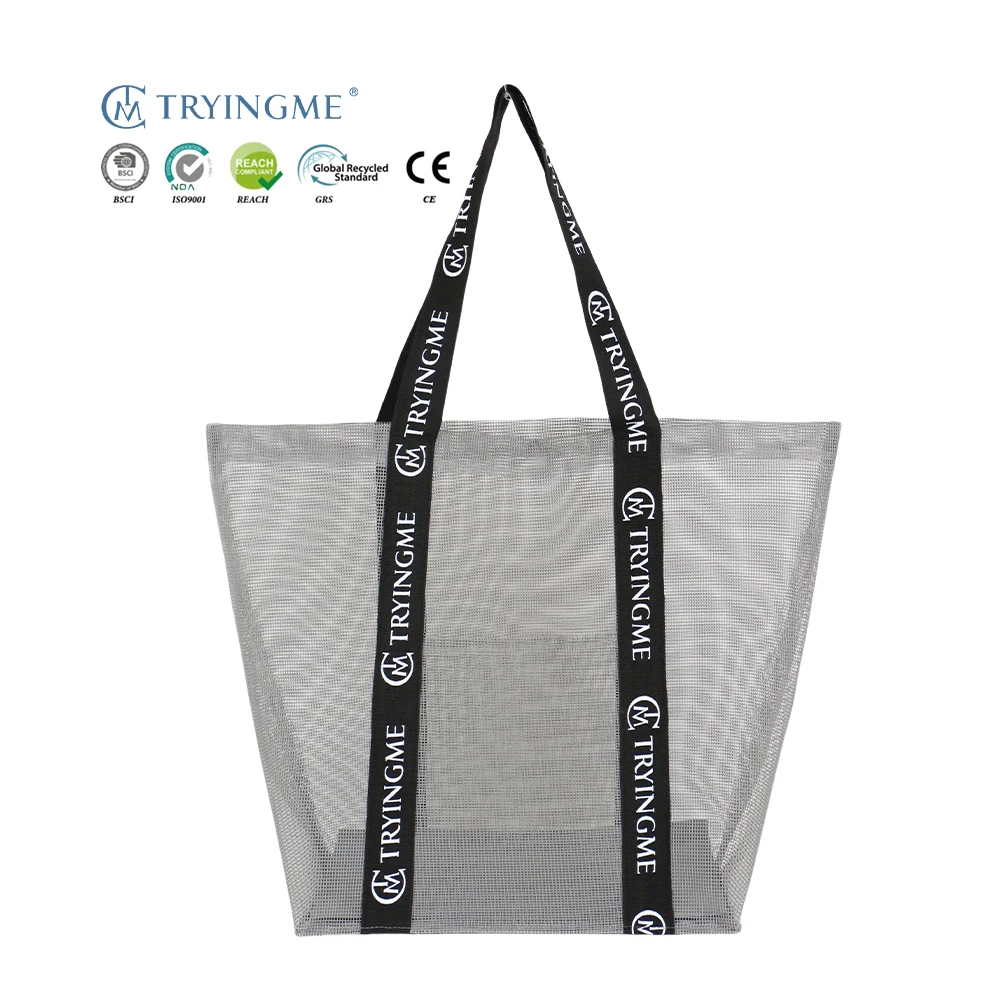2025 Trending New Design Summer Beach Shopping Bags Large Capacity Shoulder Tote Handbags clear Luxury Mesh Bag for Women