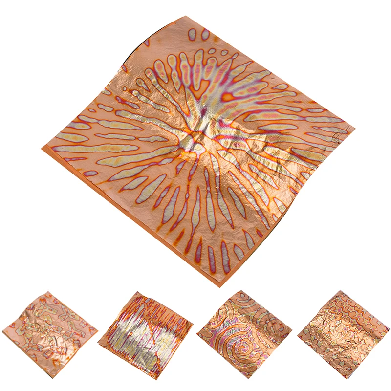 100 Pcs Copper Foil Decorative Sticker Imitation Gold Rose Gold Leaf for Art Gilding Imitation