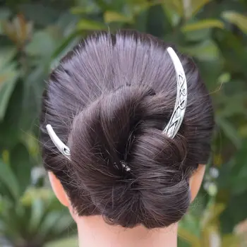 Witchy Vintage Unique Celtics Knot Raven Crescent Moon Hair Forks