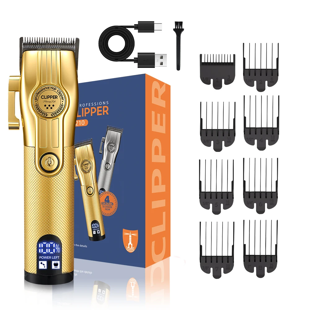 LED Display Rechargeable Electric Hair for Clipper New Model Stainless Steel for Home Hotel Use English Operating Instructions