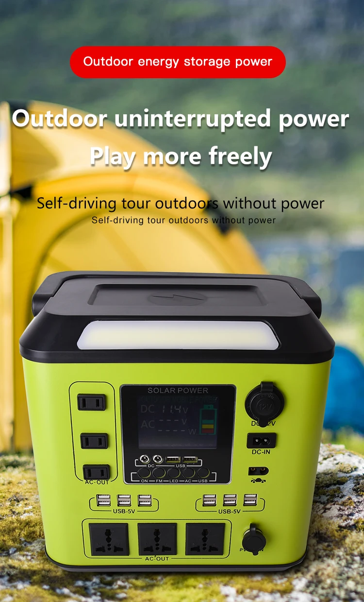 High Quality 1500W LED Display Camping Outdoor Emergency Charging Solar Energy Storage Portable Power Station