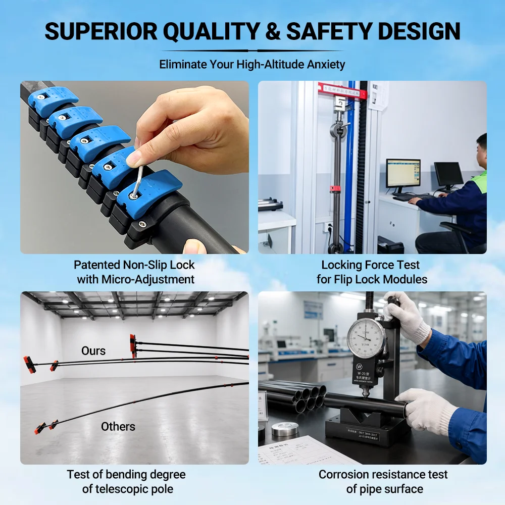 Best-Selling Telescopic Cleaning Tool for Extentool Roof Ceiling Cleaning Broom with Spider Web Extension Rod for Cleaning