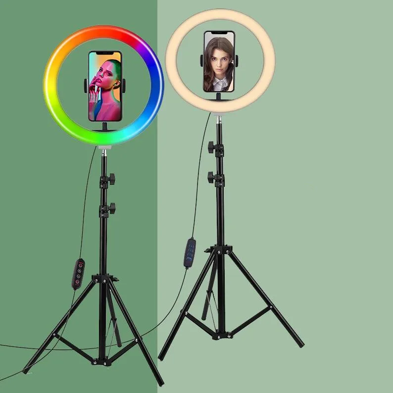 Anillo de luz LED RGB de 10 pulgadas MJ26/MJ33 de alta calidad con