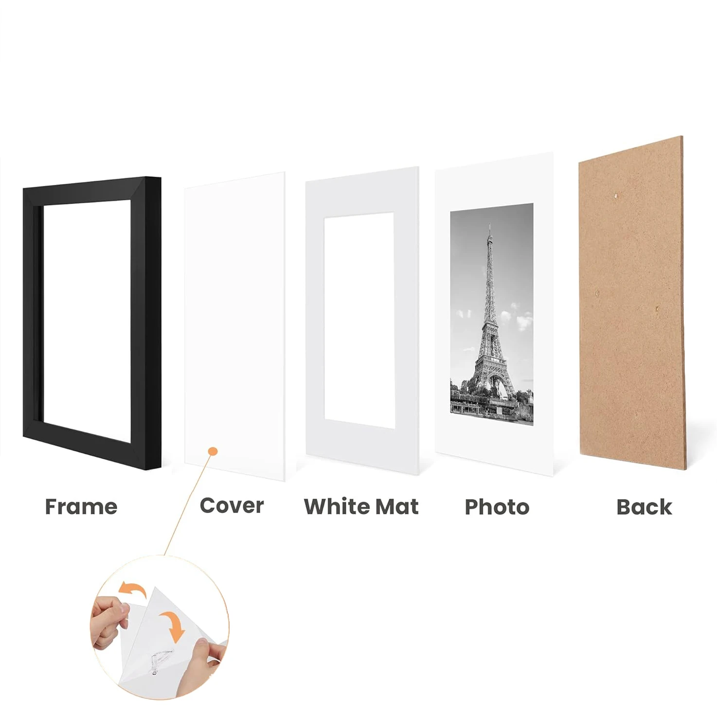 Home Decoration 11x14inch Wood Wall Gallery Picture Frame With 8x10inch ...