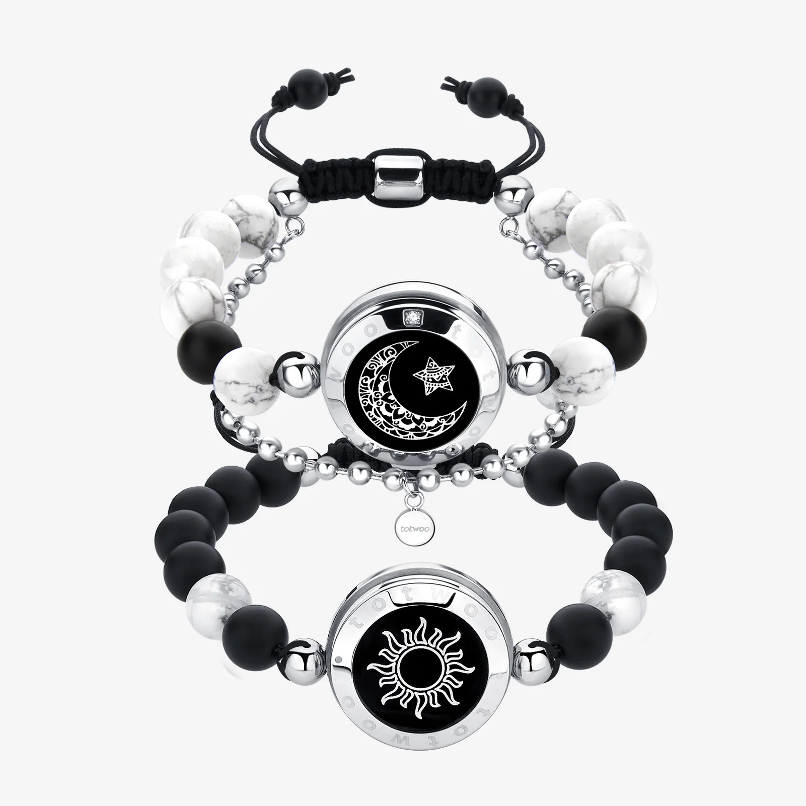 TOTWOO Smart Beaded Long Distance Relationship Bracelets for Couples