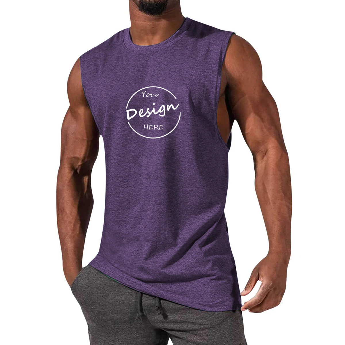 Custom print logo men blank gym wear sports muscle workout plain tank top fitness clothing stringer tank top bodybuilding men