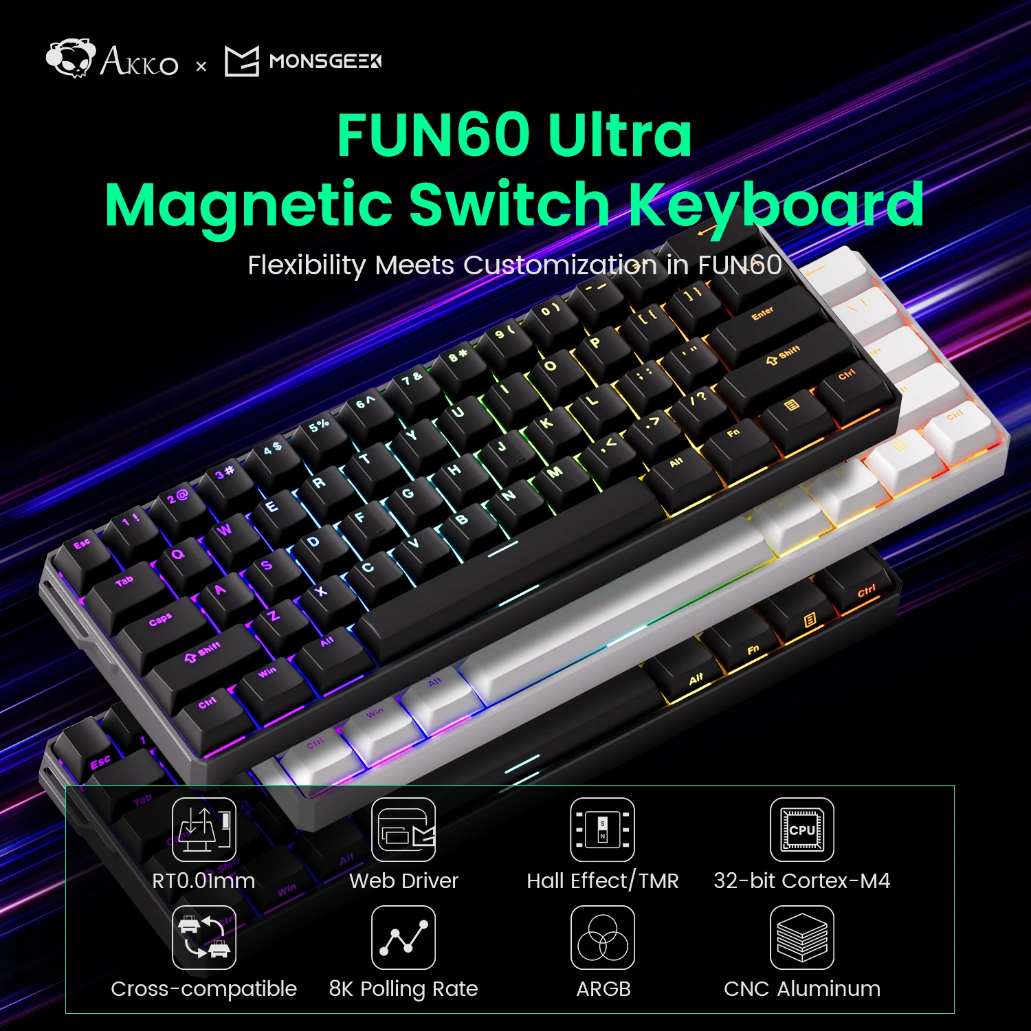 AKKO Monsgeek FUN60 Ultra TMR/HE 61 Keys Magnetic Switch