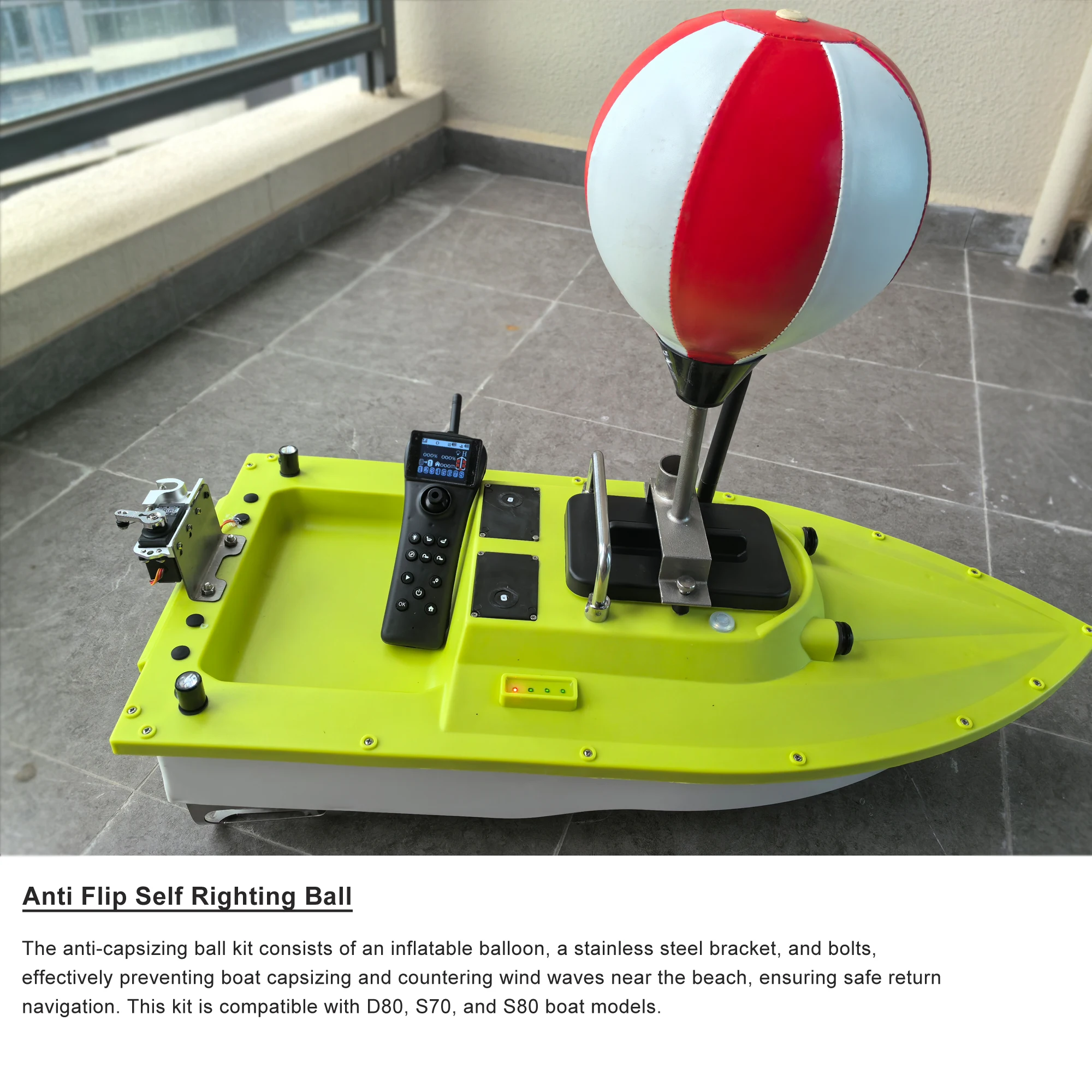 RibasuBB Bateau à appâts - Bateau de pêche RC - Appât avec 3 bacs à appâts - Sans fil - 500 m