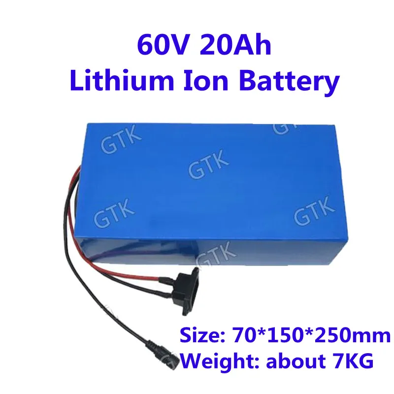 18650 Rechargeable 60V Lithium Ion Battery 20Ah High Capacity Li-ion Pouch Cell + For E-bike E-bicycles E-scooter