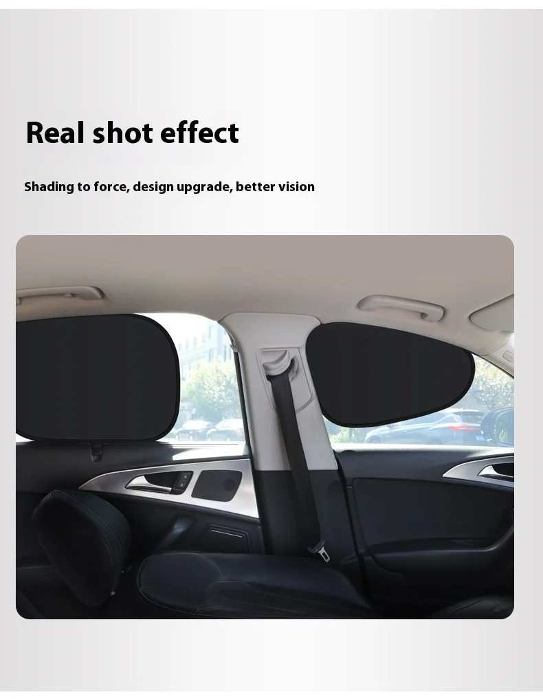 Cross-Border New Product Black PVC Mesh Material Car Sunshade Heat Insulation Window Curtain with Electrostatic for Sunscreen 7