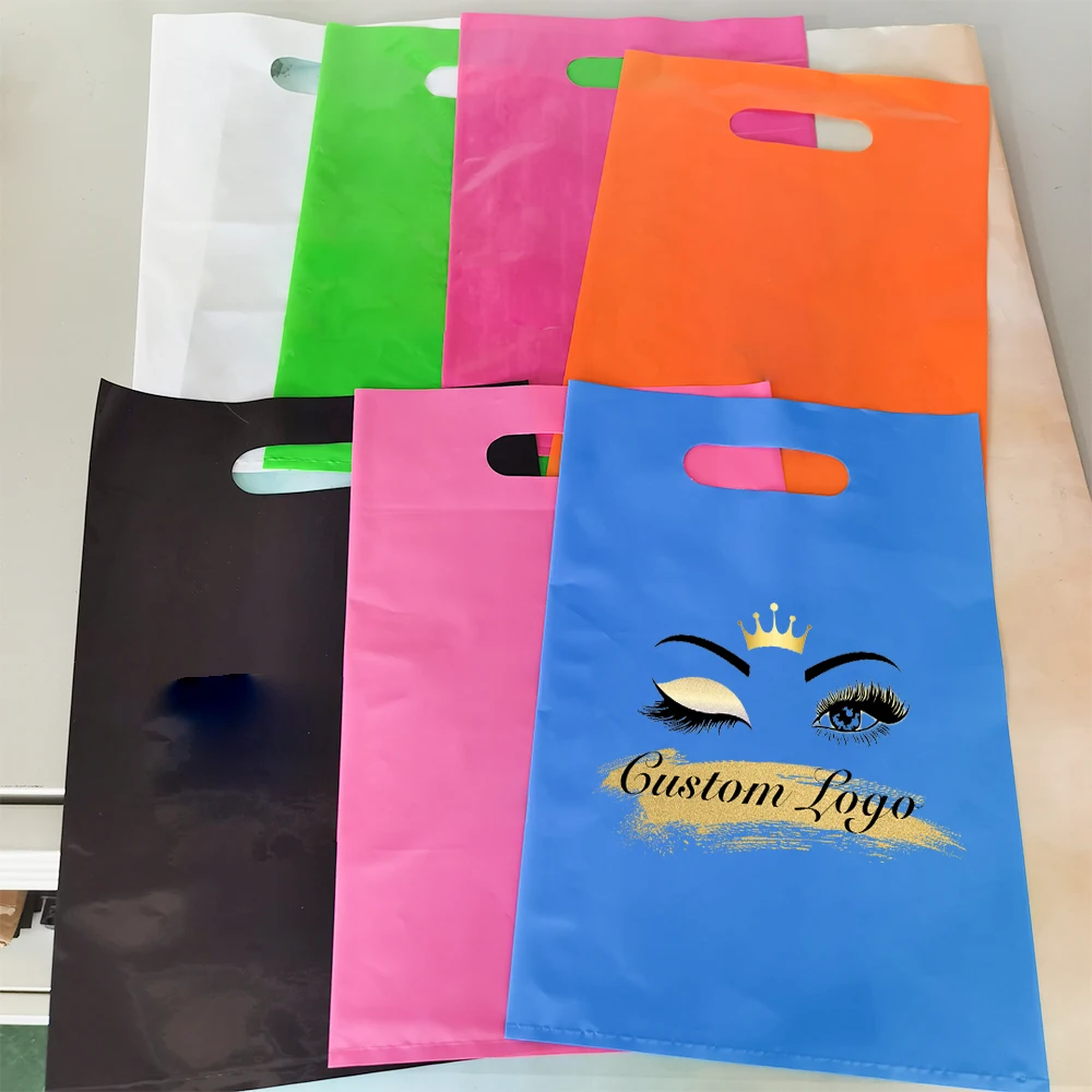 Custom Print Logo Plastic Shopping Bag Plastic Packaging Die Cut Handle