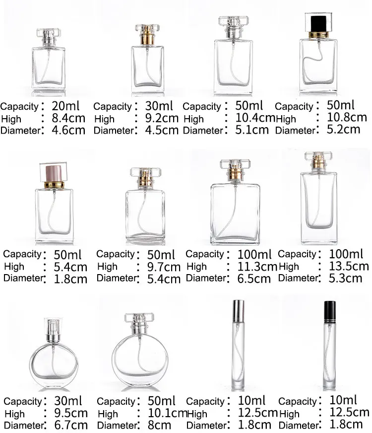 Wholesale Perfume Bottles And Packaging 10ml 15ml 30ml 50ml 100ml Spray
