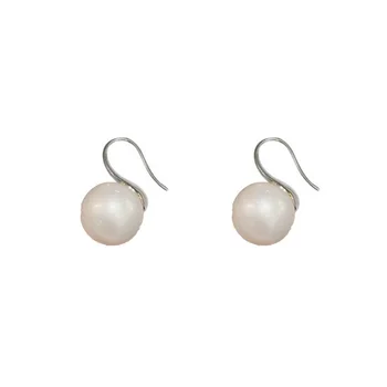 Retro Hong Kong Style Fashionable Colorful Pearl High Heels Ear Hooks Female Internet Celebrity Personality Light Earrings