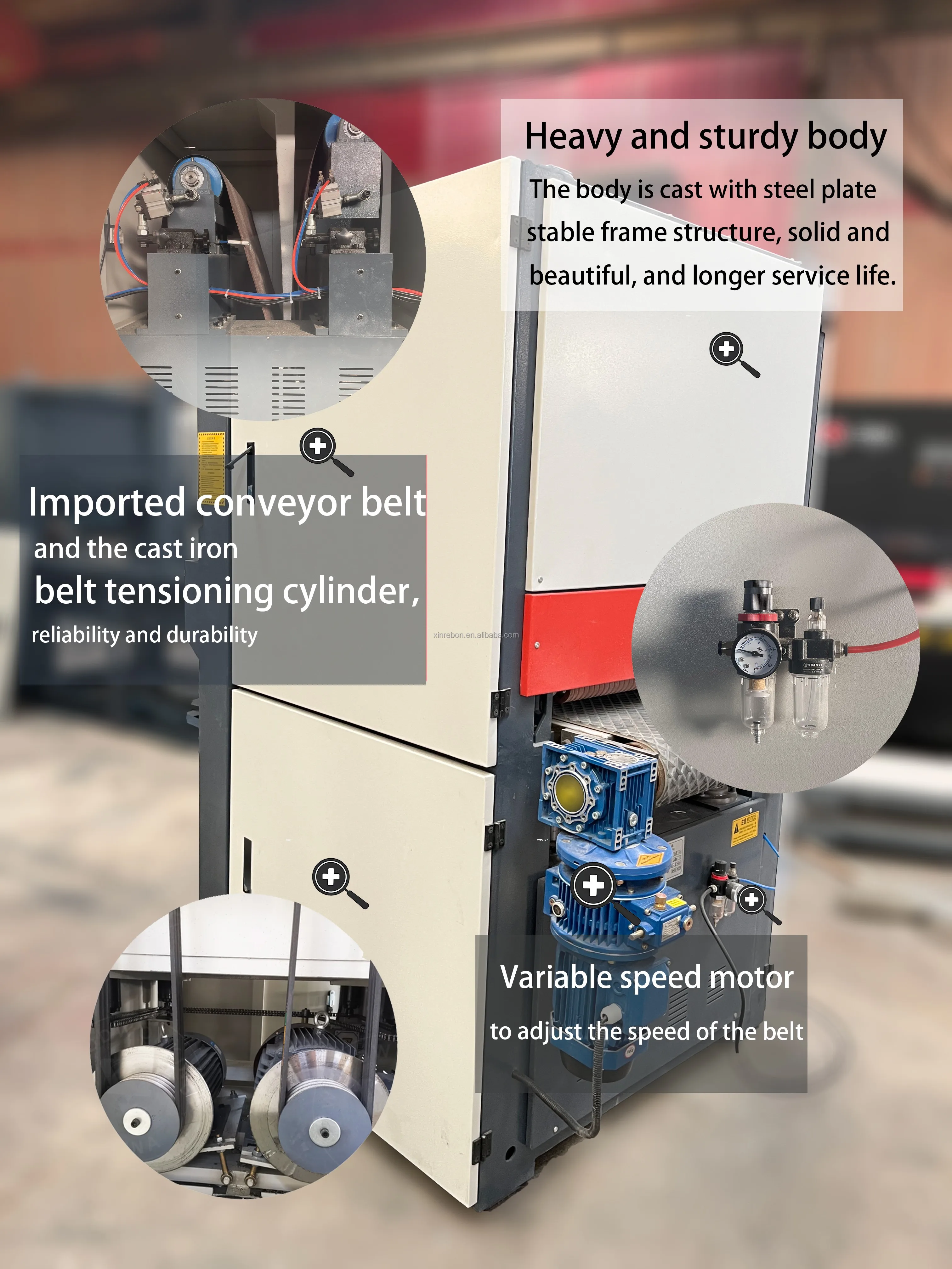 XINREBON Belt Sanding Machine - Heavy Duty Wood Planer