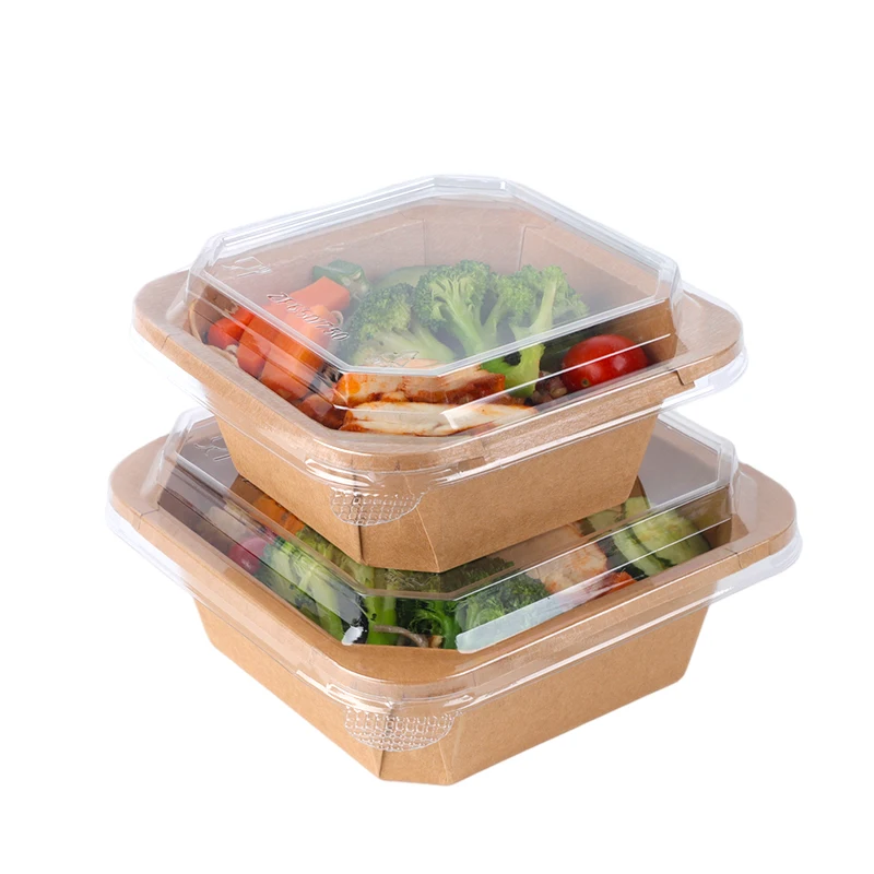 Disposable Kraft Square Bowls 500ml & 650ml