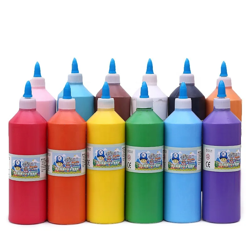 Customized 500ml Plastic Bottle Packaging Art Paint Set DIY Painting on Canvas Glass Paper Featuring Acrylic Paint