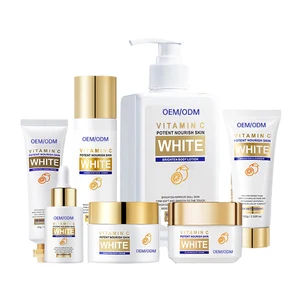 Vitamin C Collagen Vegan Face Care Set Whitening Moisturizing Cream Soothe Hydration Facial Kit OEM Home Use