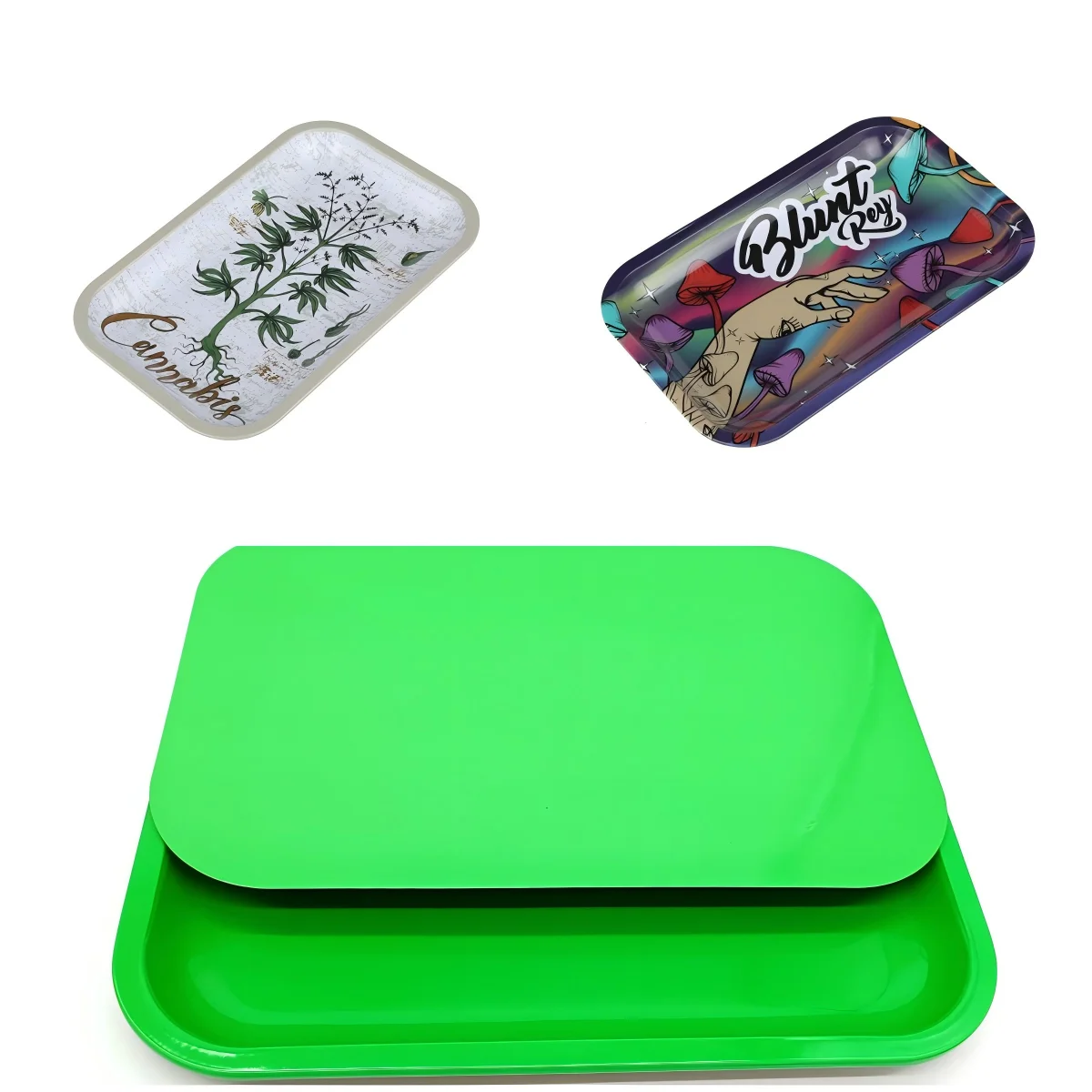 Wholesale Smoke Tray Low Moq Metal Custom Logo Serving Rolling Tray Set Tin  Smoking Tray With Magnetic Lid