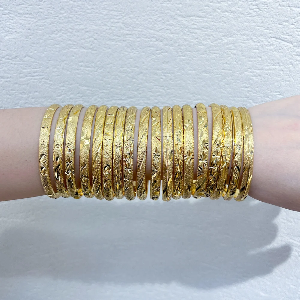 Jxx Good Price Brass Jewelry 24k Dubai Gold Plated Bracelets Bangles ...