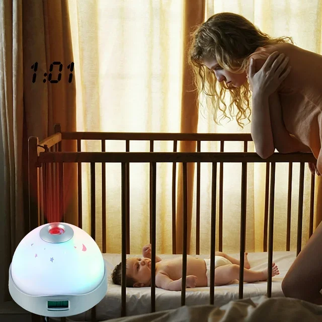 Night Light 7 Color Changing Ceiling Projection Battery Operated Digital Clock for Kids Adults Electronic Square ABS Anniversary