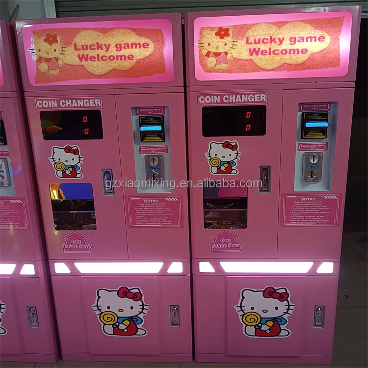 Customized Coin Changer Kids' Toy Capsule Vending & Arcade Game Machines Converts Bill to Token Coin Coin Operated Games