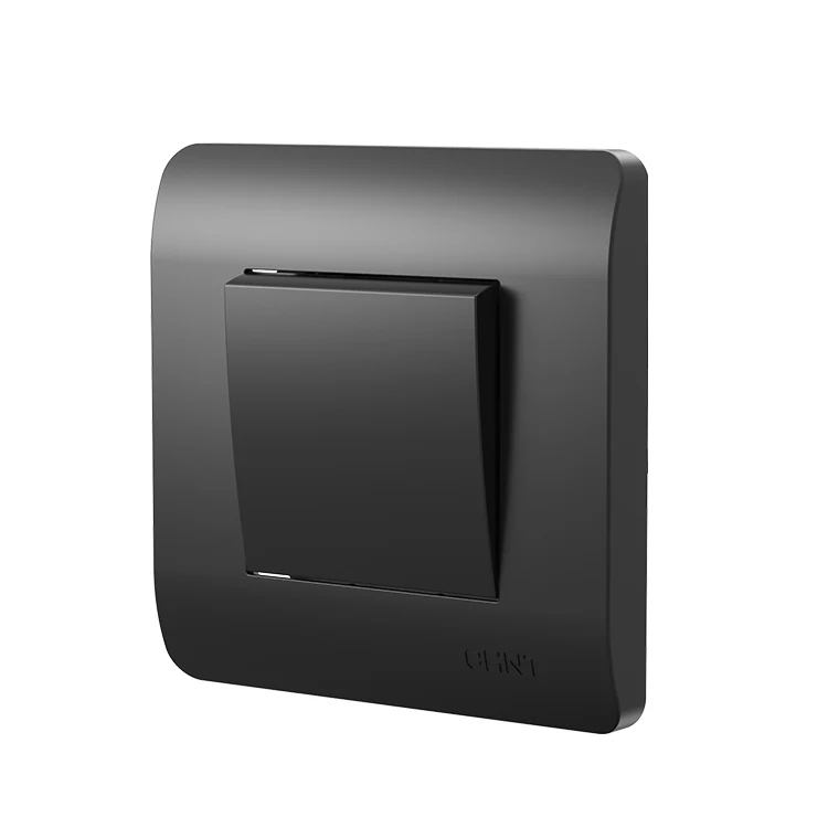 Chint Factory Modern Black Wall Switch Home Application 1 Gang 2 Way