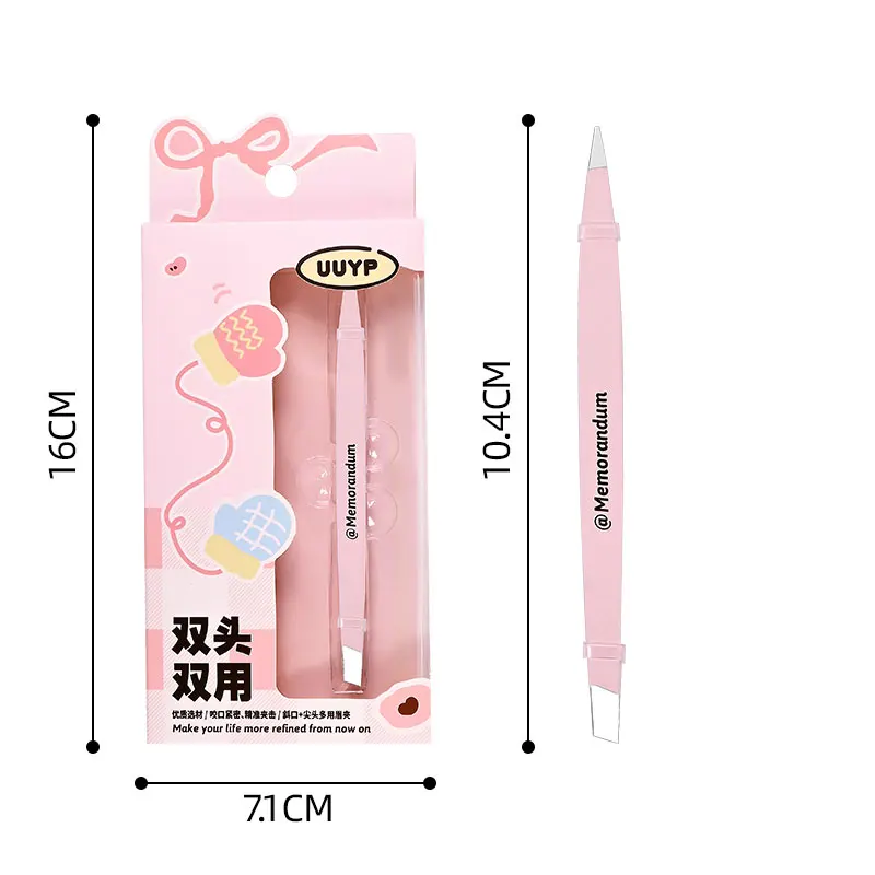 New Design Double-Ended Slanted Lash Tweezers Pink Eyebrow Eyelash Extension Tweezers with Fiber Tip Metal Material Hd0abb647747a4e0e8eeb39c634132ba46