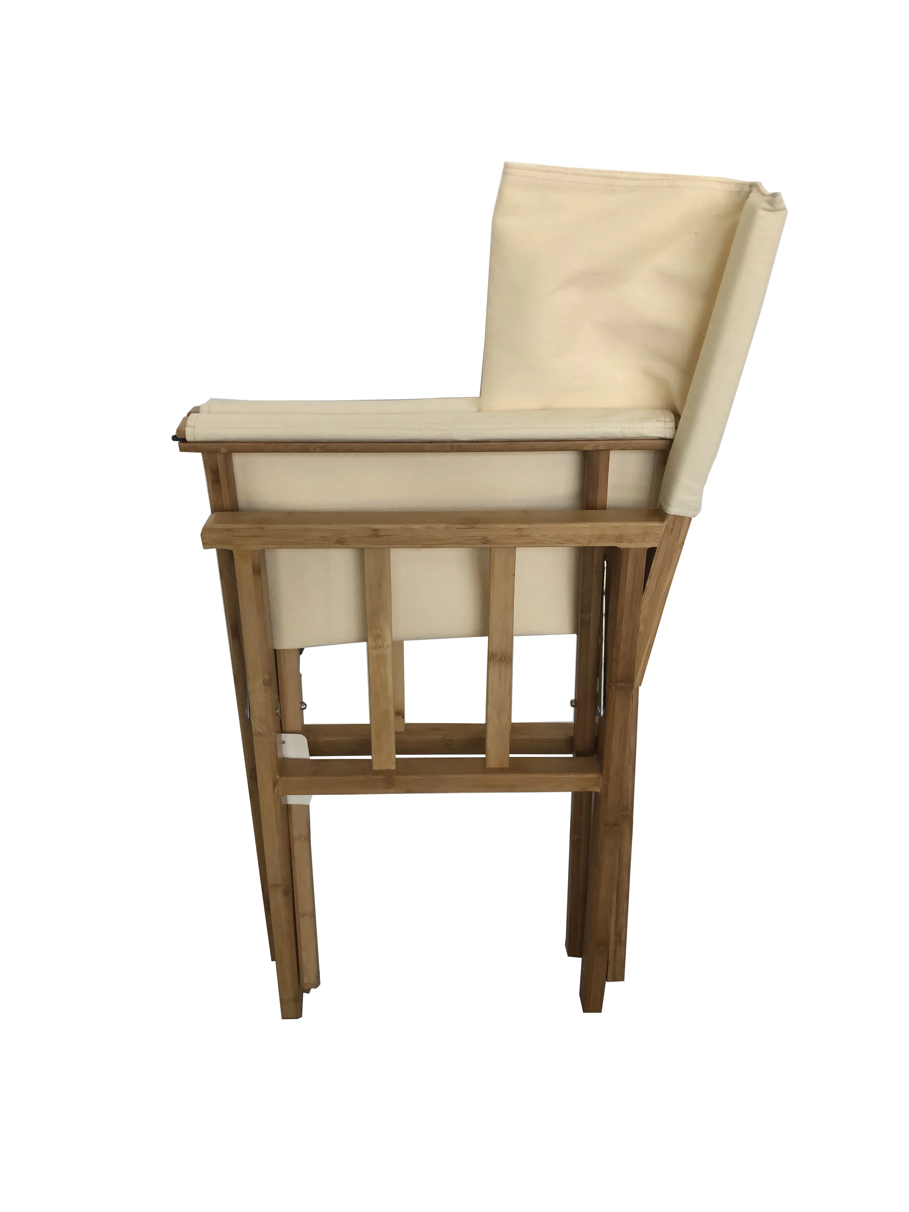 
Складной стул из натуральной бамбуковой рамы для больших мальчиков, тканевый режиссер, складной стул для кемпинга в форме луны, сверхпрочная ткань 