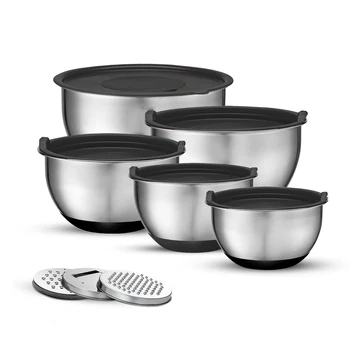 Salad Mixing Bowl With Grater Stainless Steel Mixing Bowls Set Of 5
