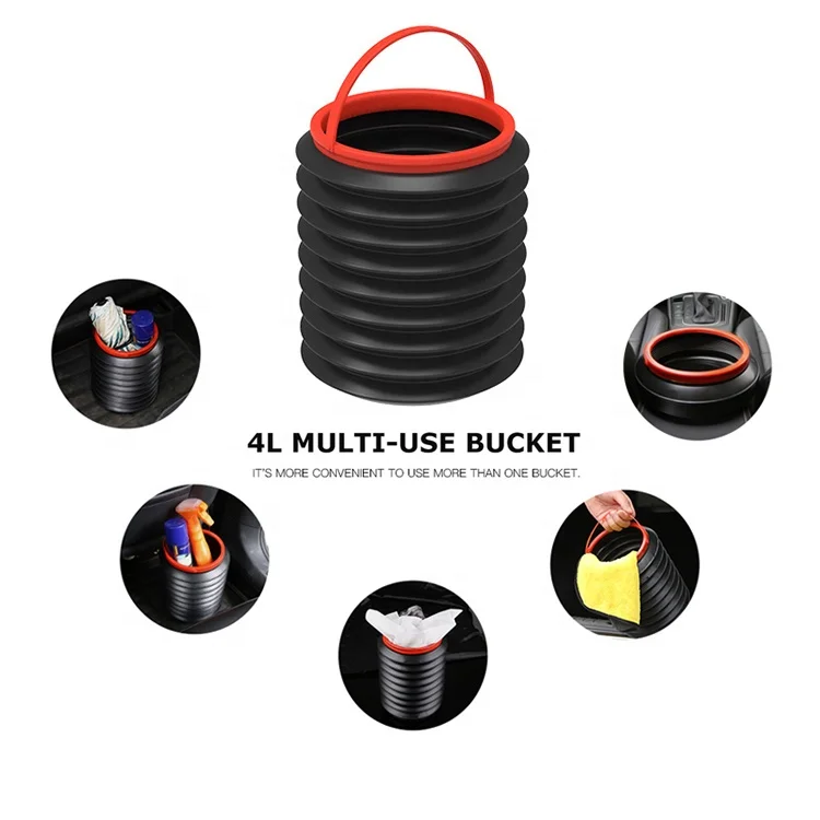 4L Magic Car Trash Bin Dustbin Garbage Can Folding Storage Wastebasket Foldable Bucket