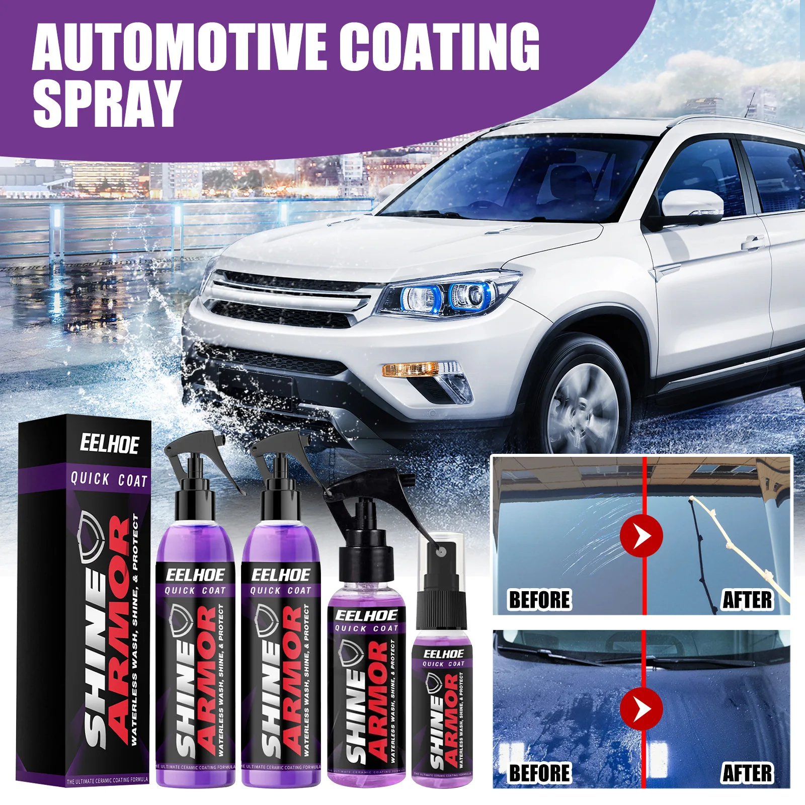 3 in 1 High Protection Quick Car Coating Spray, 100ml Car Ceramic Coating  Spray, Plastic Parts Refurbish Agent, Quick Coat Car Wax Polish Spray For