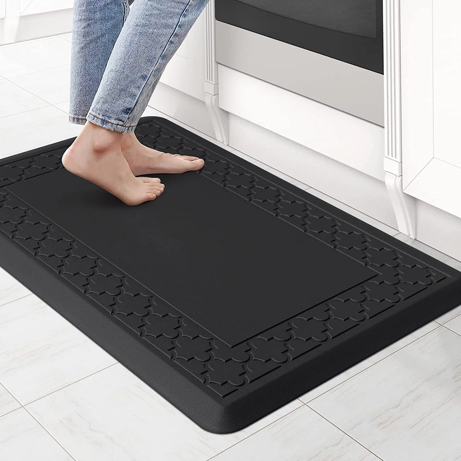 2 Piece Set Anti Fatigue Kitchen Floor Mats, Diamond Pattern Comfort  Cushioned Standing Rugs Waterproof, 2 Sizes : Target