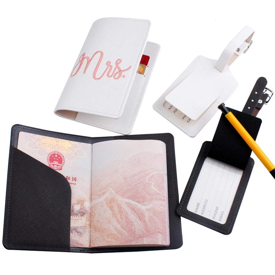 Housses De Passeport Mariage Personnalisées Mr & Mrs - Cadeau Lune De Miel